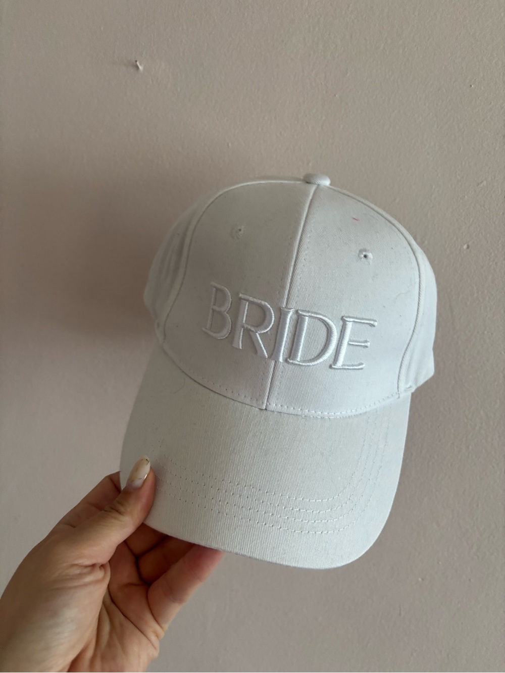 BRIDE Embroidered Baseball Cap - White